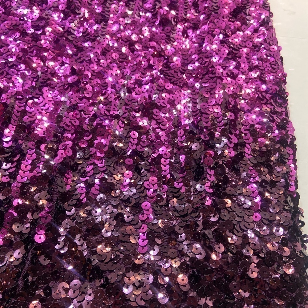 MANER Sequined Ombre Mini Skirt Size Large Purple Elastic Waist NWT READ - Picture 2 of 9